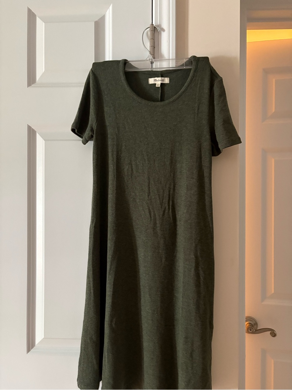 Madewell Olive Ribbed Crewneck Top